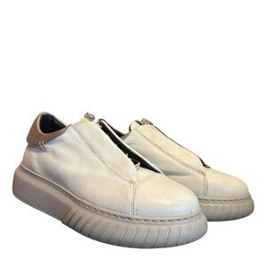 Andia Fora Cream Leather Sneakers Sz 37